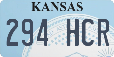 KS license plate 294HCR