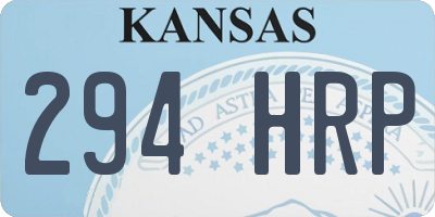 KS license plate 294HRP