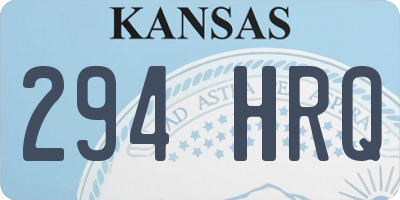 KS license plate 294HRQ