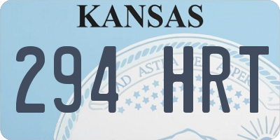 KS license plate 294HRT
