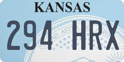 KS license plate 294HRX