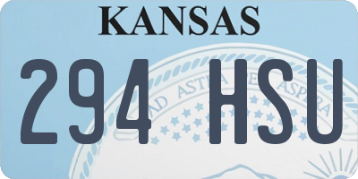 KS license plate 294HSU