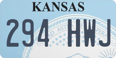 KS license plate 294HWJ