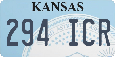 KS license plate 294ICR