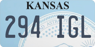 KS license plate 294IGL