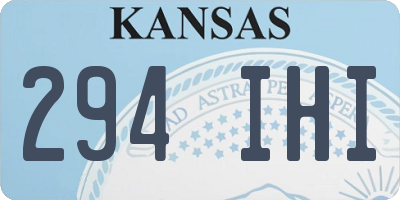 KS license plate 294IHI
