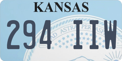 KS license plate 294IIW