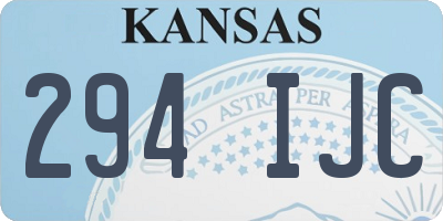 KS license plate 294IJC