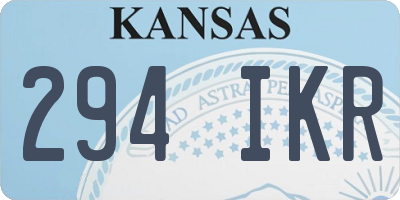 KS license plate 294IKR