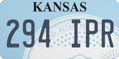 KS license plate 294IPR