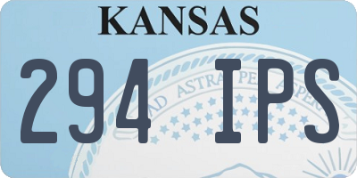 KS license plate 294IPS