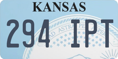 KS license plate 294IPT