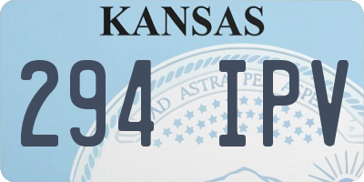 KS license plate 294IPV