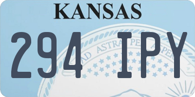 KS license plate 294IPY