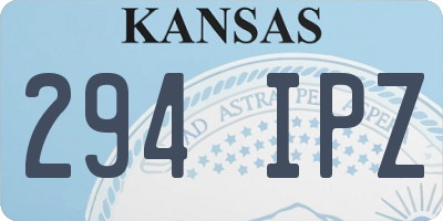 KS license plate 294IPZ