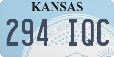 KS license plate 294IQC