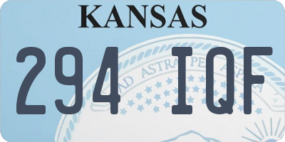 KS license plate 294IQF