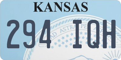 KS license plate 294IQH