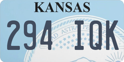 KS license plate 294IQK