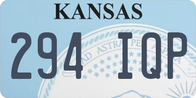 KS license plate 294IQP