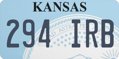 KS license plate 294IRB