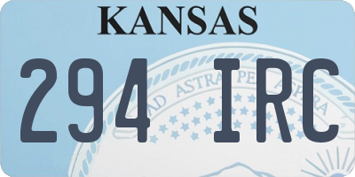 KS license plate 294IRC