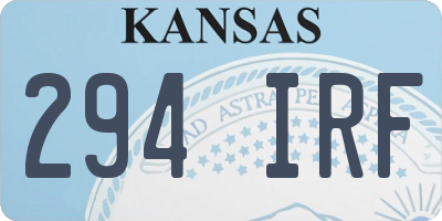 KS license plate 294IRF