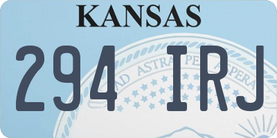 KS license plate 294IRJ