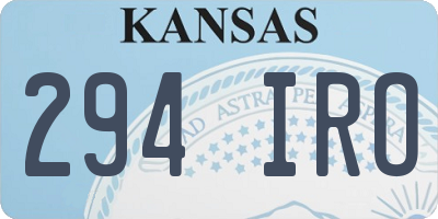 KS license plate 294IRO
