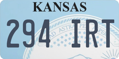 KS license plate 294IRT
