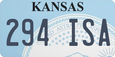 KS license plate 294ISA