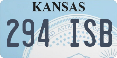 KS license plate 294ISB