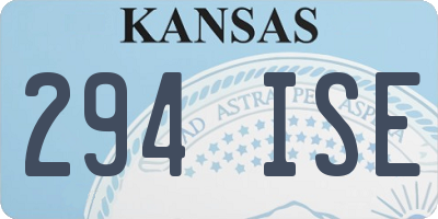 KS license plate 294ISE