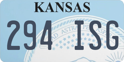 KS license plate 294ISG