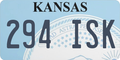 KS license plate 294ISK