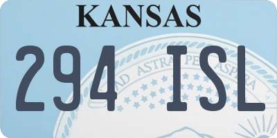 KS license plate 294ISL