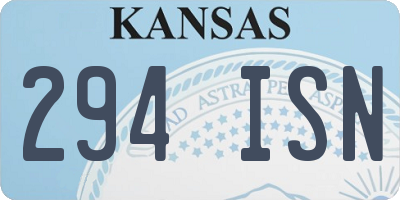 KS license plate 294ISN