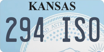 KS license plate 294ISO