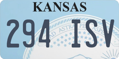 KS license plate 294ISV
