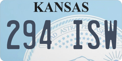 KS license plate 294ISW