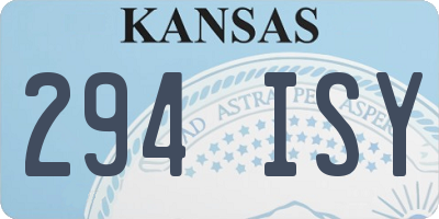 KS license plate 294ISY