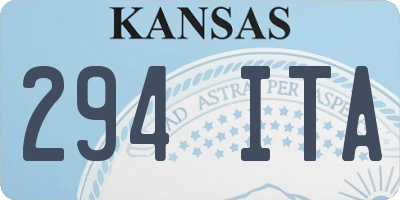 KS license plate 294ITA