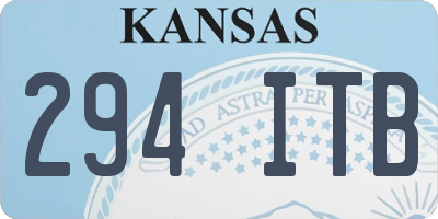 KS license plate 294ITB