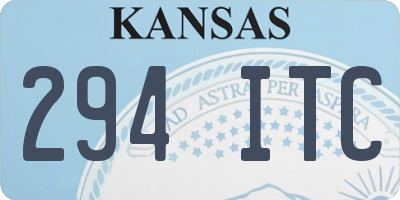 KS license plate 294ITC