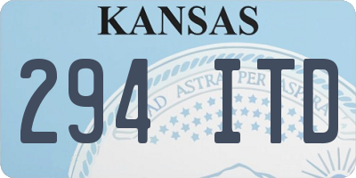 KS license plate 294ITD
