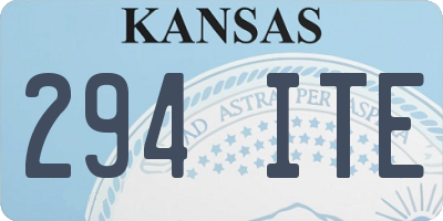 KS license plate 294ITE