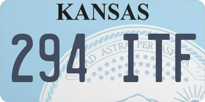 KS license plate 294ITF