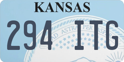 KS license plate 294ITG