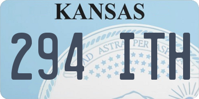 KS license plate 294ITH