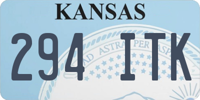 KS license plate 294ITK